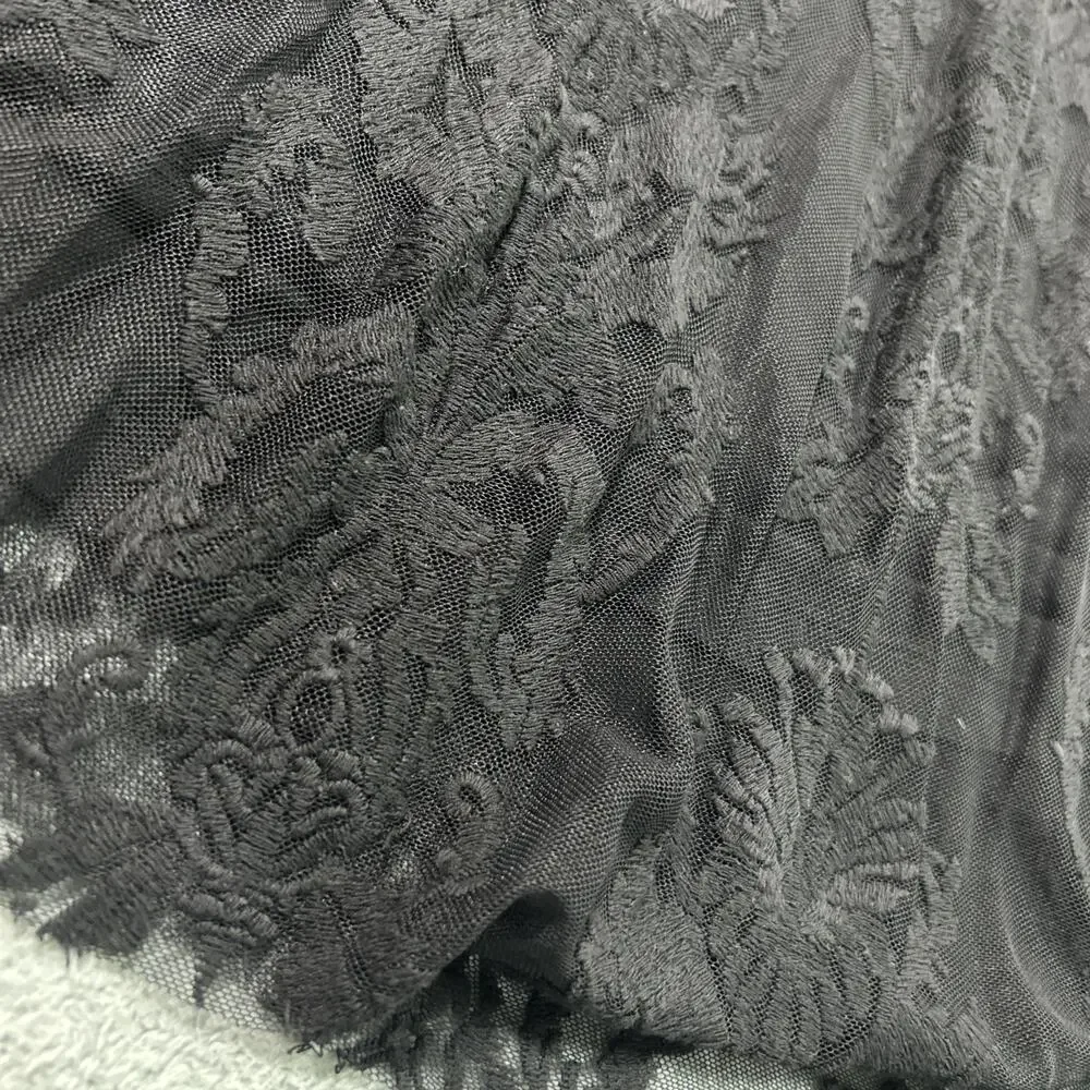 Free People Renaissance Gothic Medieval Floral Lace Dress Sz 0 15x32 Black Knit